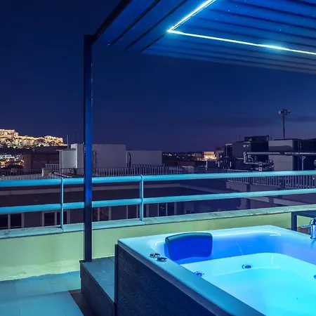 Acropolis View Mini Sky & Hot Tub Apartment *